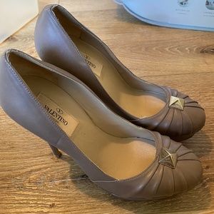 Valentino Gold Stud Platform Heels - Size 37